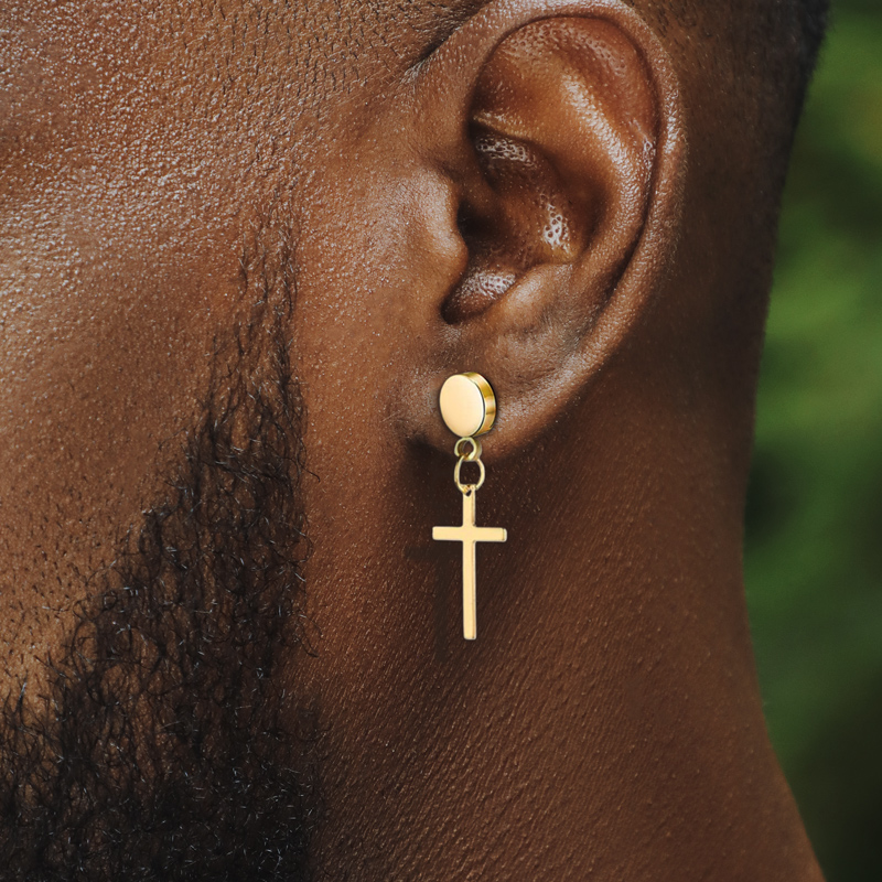 Cross Dangle Magnetic Earrings