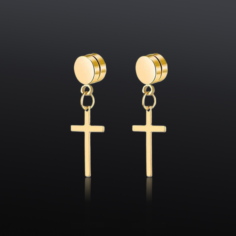 Cross Dangle Magnetic Earrings