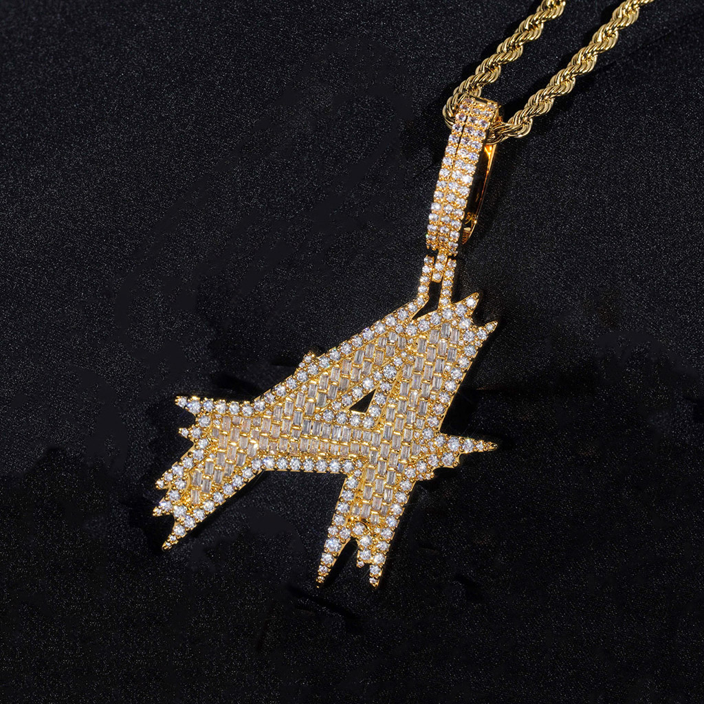 S925 Sterling Silver Moissanite Iced Out Letter Pendant S925 Sterling Silver Moissanite Iced Out Letter Pendant