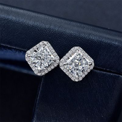 S925 Sterling Silver Moissanite Iced Out Claw Earrings