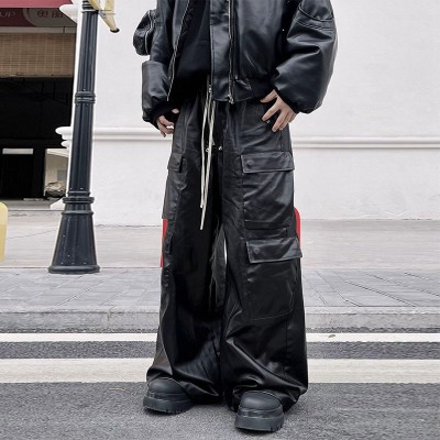 Y2K Hip Hop Rick Style GethBela Matte Leather Pants