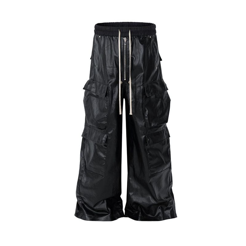 Y2K Hip Hop Rick Style GethBela Matte Leather Pants