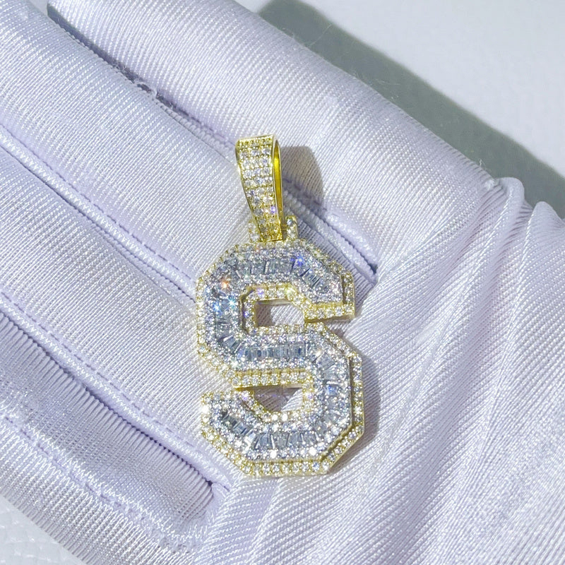 A-Z Baguette Cut Letter Pendant