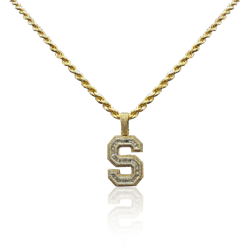 A-Z Baguette Cut Letter Pendant