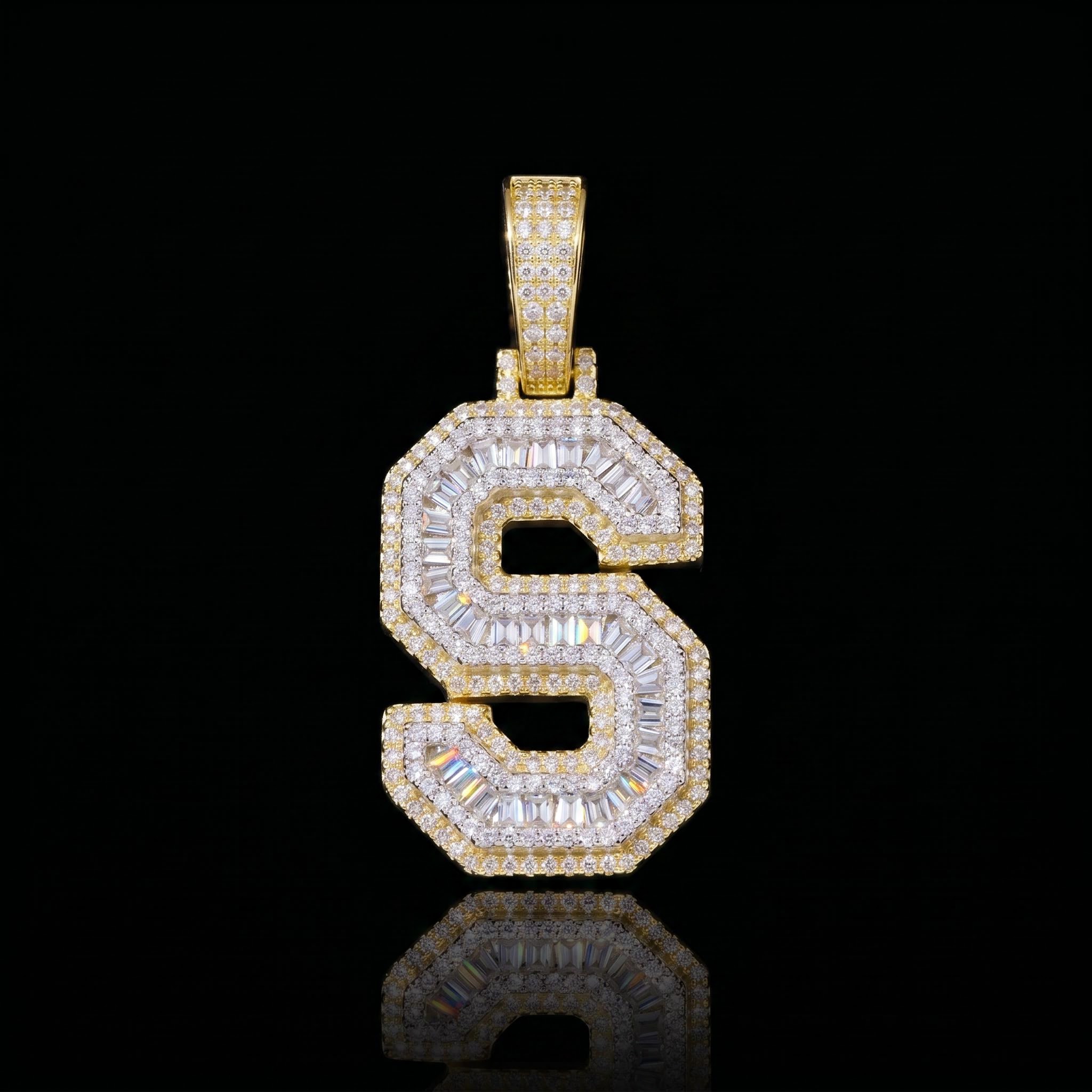 A-Z Baguette Cut Letter Pendant