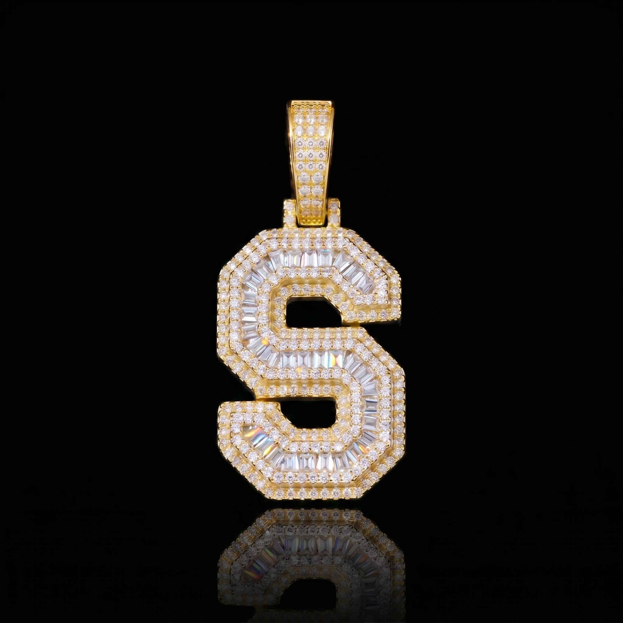A-Z Baguette Cut Letter Pendant