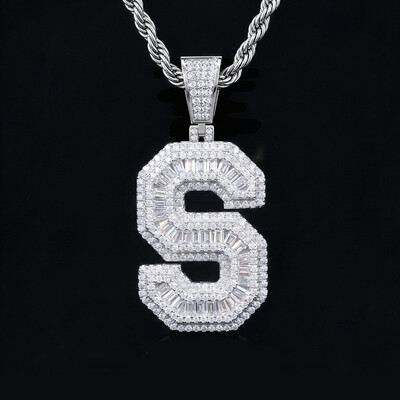A-Z Baguette Cut Letter Pendant