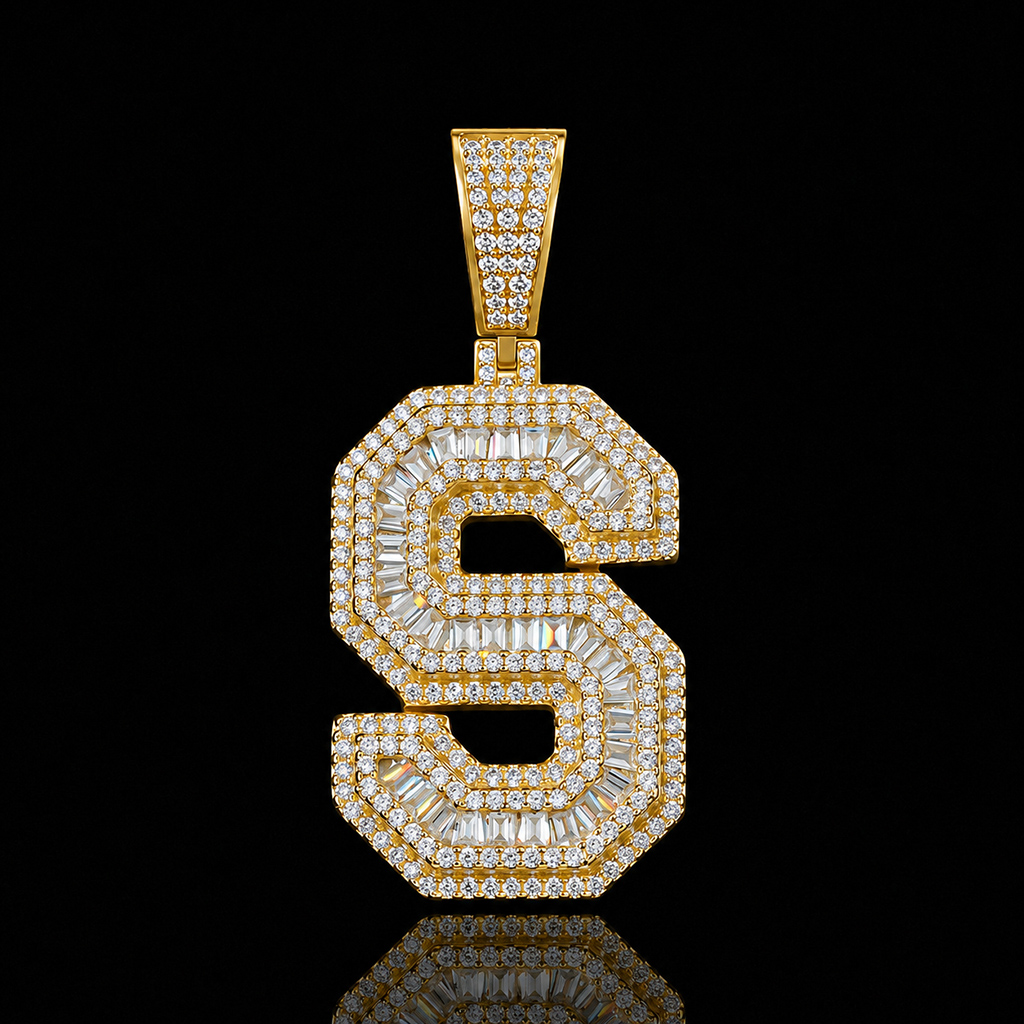 A-Z Baguette Cut Letter Pendant