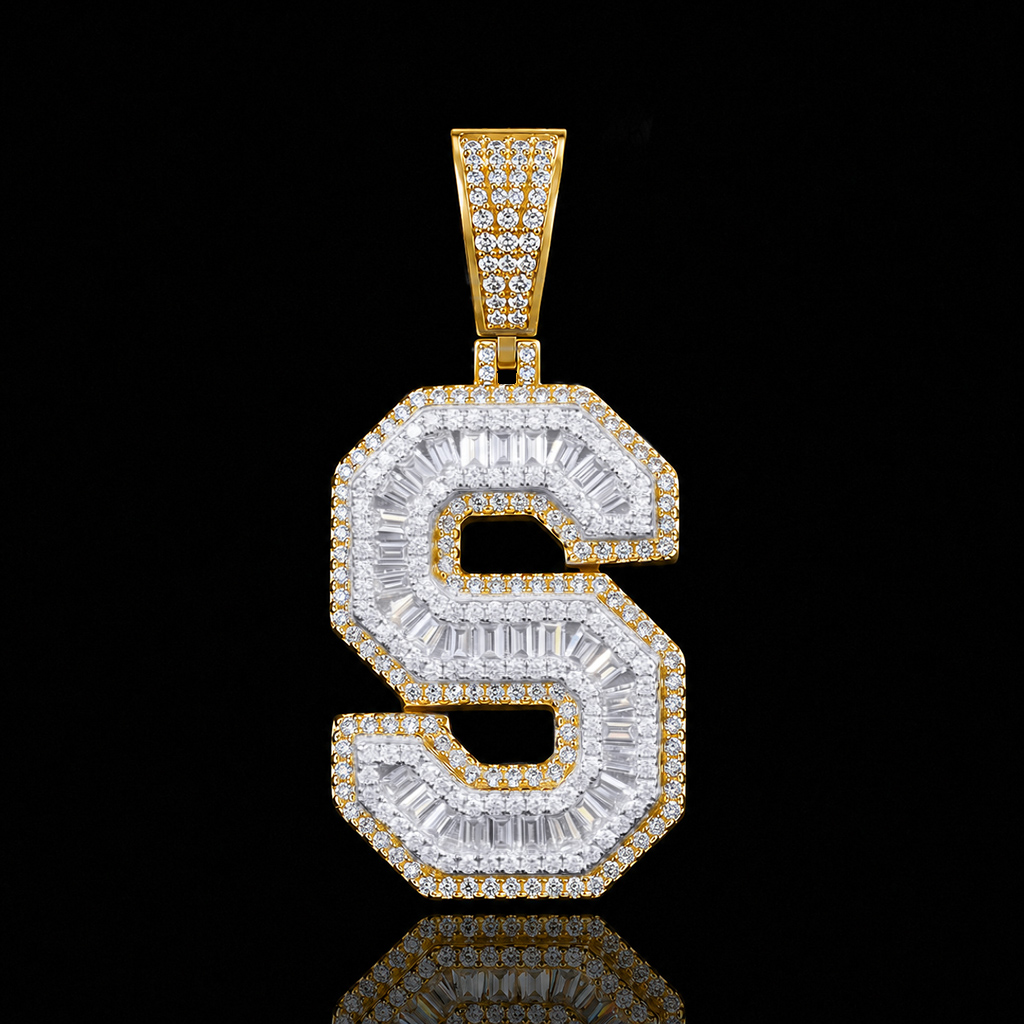 A-Z Baguette Cut Letter Pendant