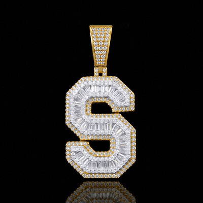 A-Z Baguette Cut Letter Pendant