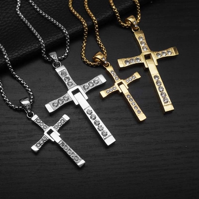 Couple Collapsible Cross Pendant