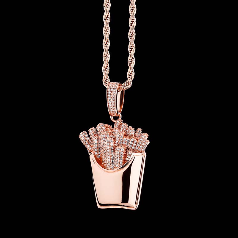 Iced Out French Fries Pendant for Men