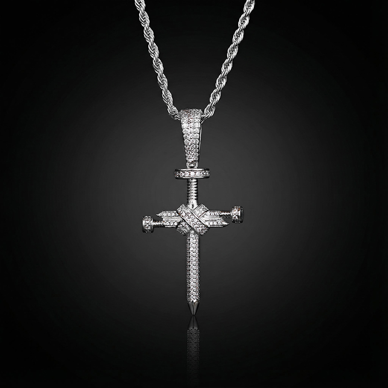 Iced Out Nail Cross Pendant Iced Out Nail Cross Pendant