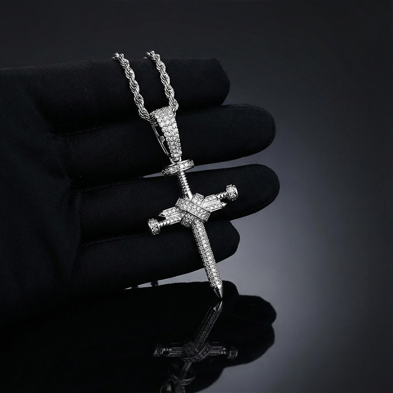 Iced Out Nail Cross Pendant Iced Out Nail Cross Pendant