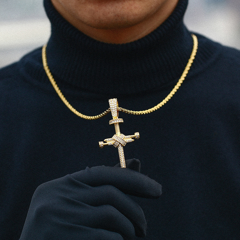 Iced Out Nail Cross Pendant Iced Out Nail Cross Pendant