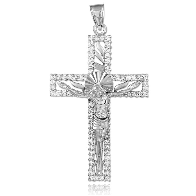 Iced Out Catholic Cross Crucifix Pendant