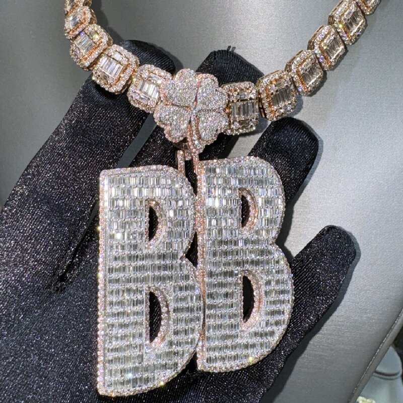 Four Leaf Clover Buckle Custom Letters Pendant