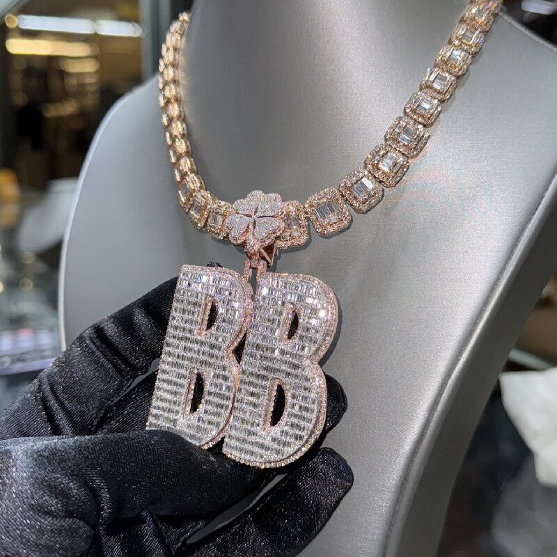 Four Leaf Clover Buckle Custom Letters Pendant