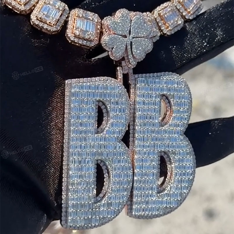 Four Leaf Clover Buckle Custom Letters Pendant