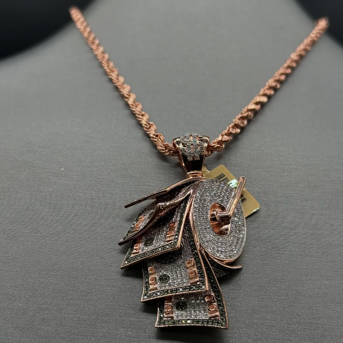 Hundred Dollar Bill Roll Pendant