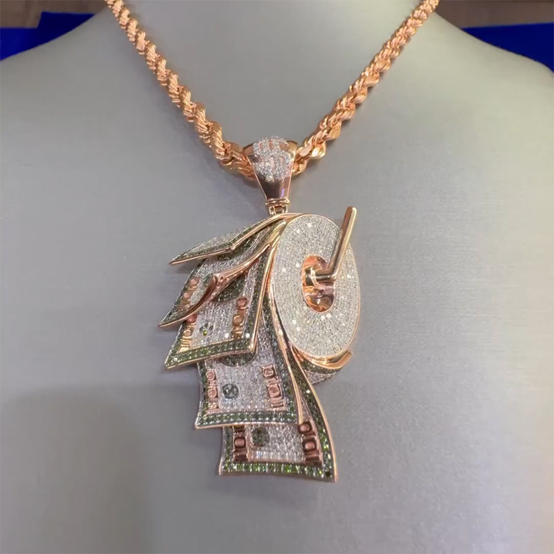 Hundred Dollar Bill Roll Pendant