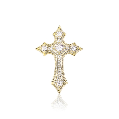 Iced Out Gothic Cross Pendant