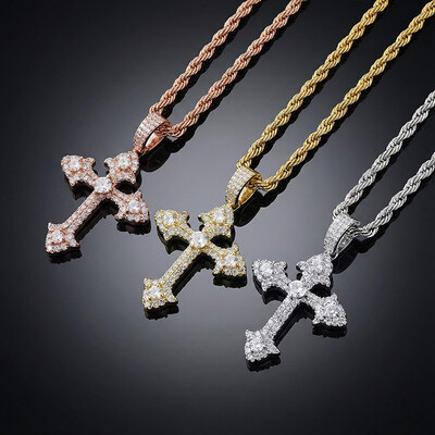 Iced Out Cross Pendant