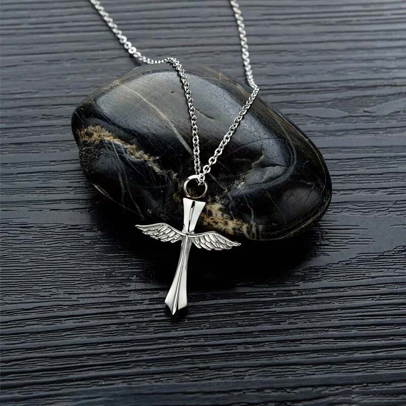 Angel's Wing Urn Pendant with Precious Memories