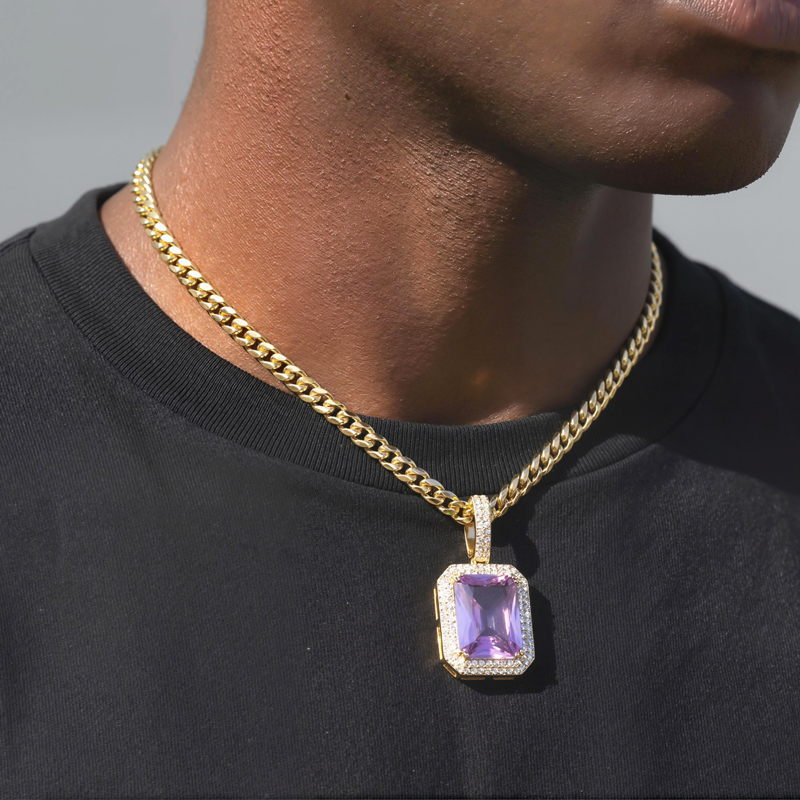 Iced Multicolor Cube Pendant