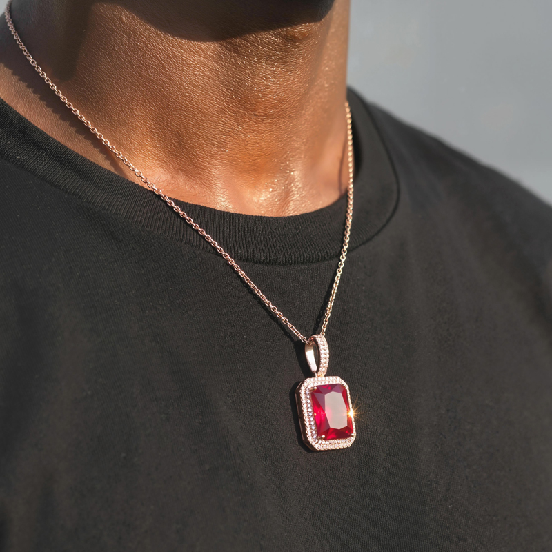 Iced Multicolor Cube Pendant