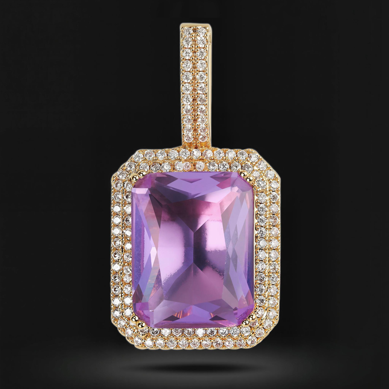 Iced Multicolor Cube Pendant