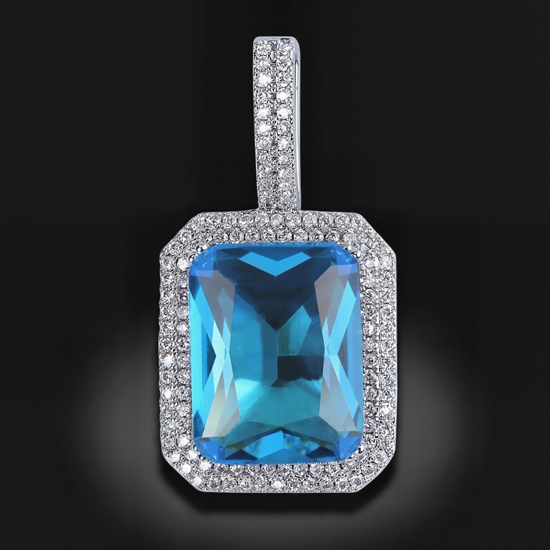 Iced Multicolor Cube Pendant