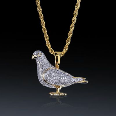 Iced Out Dove of Peace Pendant