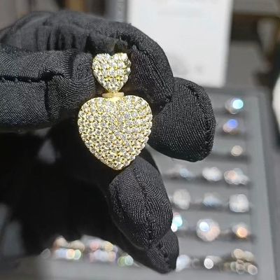 Iced Out Double Heart Urn Pendant
