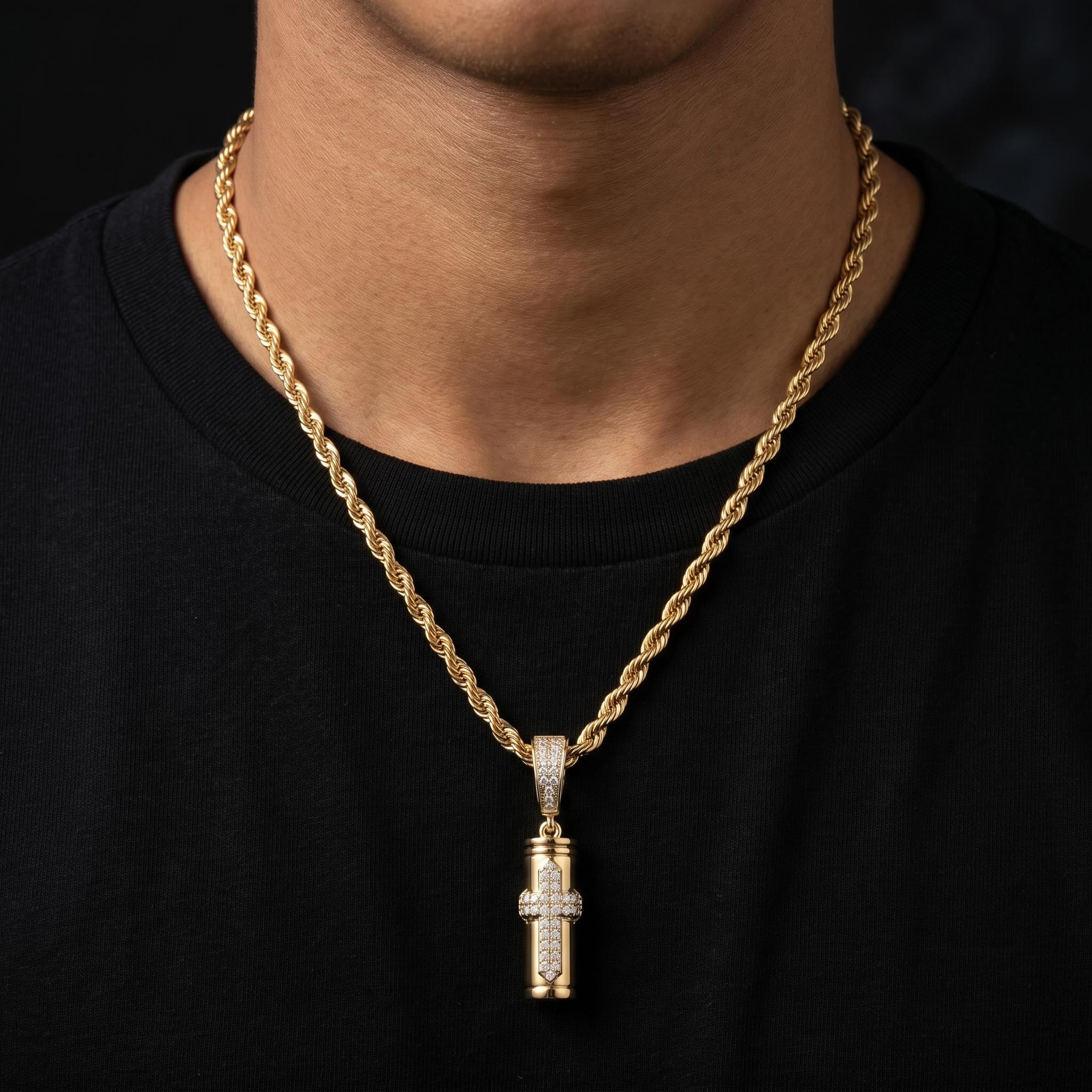 Cylindrical Cross Urn Pendant
