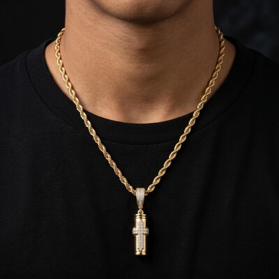 Cylindrical Cross Urn Pendant