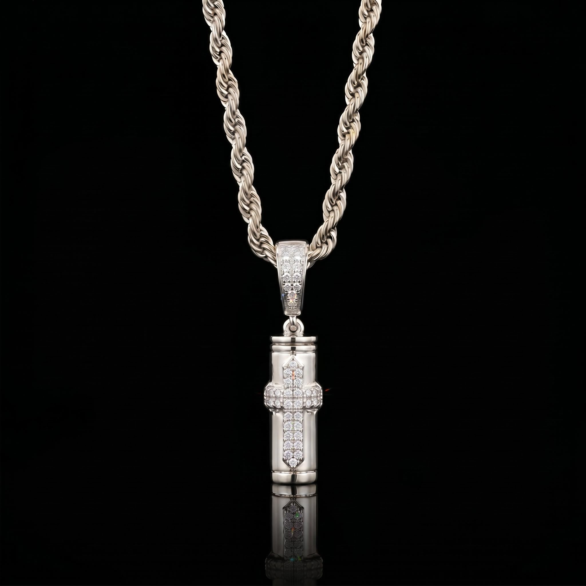 Cylindrical Cross Urn Pendant