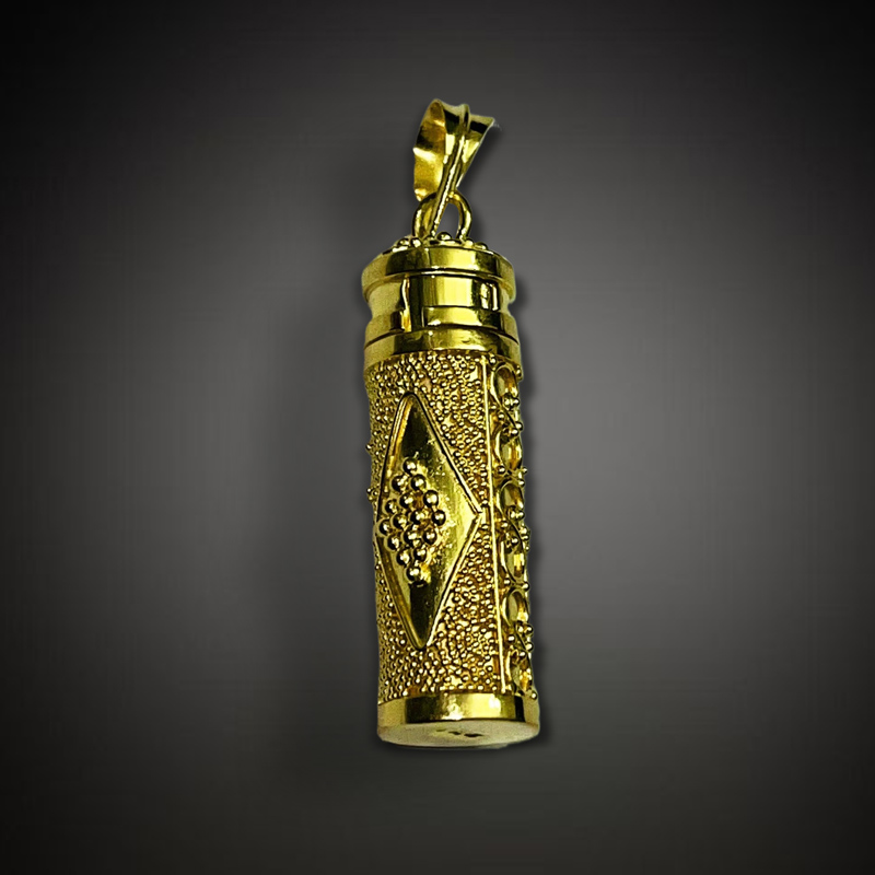 Cylinder Urn Pendant in Gold