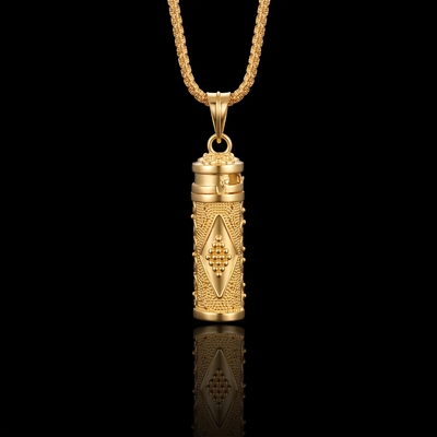 Cylinder Urn Pendant in Gold