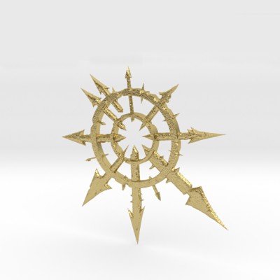 Spiky Star Round Pendant in Gold