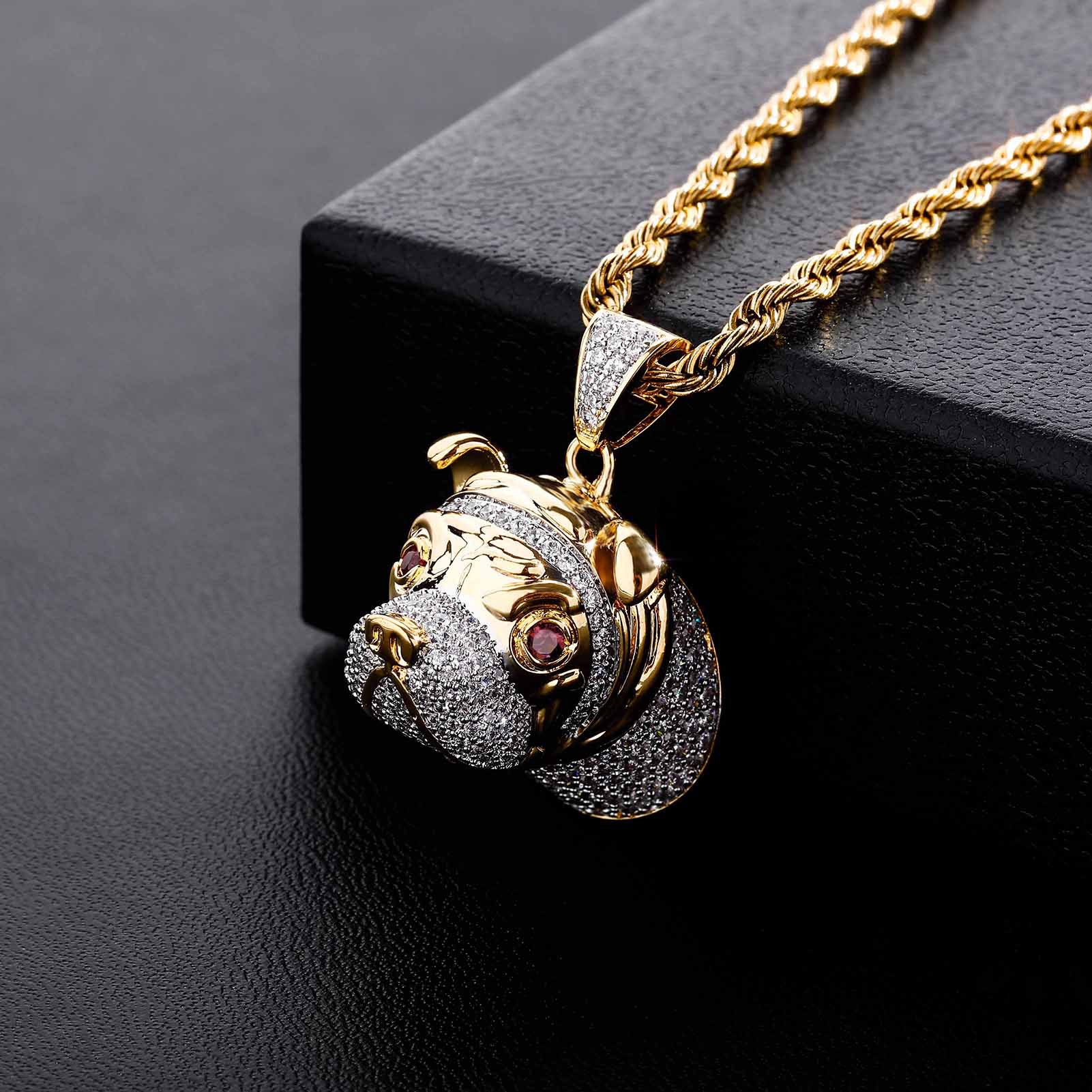 Iced Out Dog Head Pendant