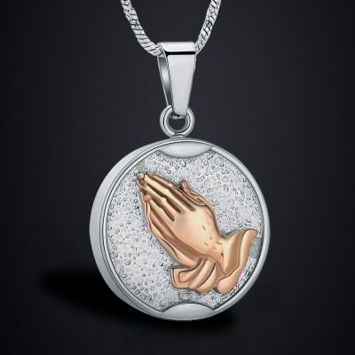 Praying Hands Urn Keepsake Ashes Memorial Pendant