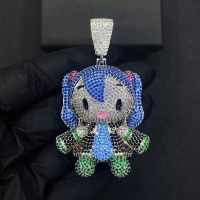 Iced Out Colorful Little Girl Pendant