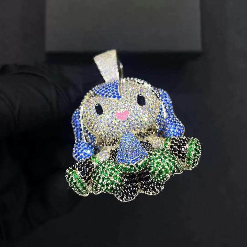 Iced Out Colorful Little Girl Pendant