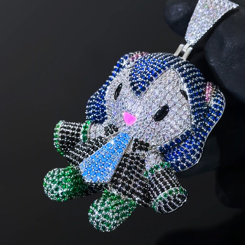 Iced Out Colorful Little Girl Pendant