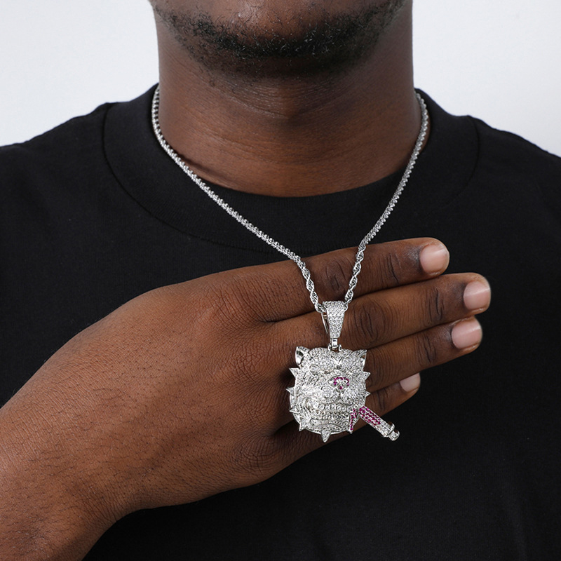 Iced Out Bulldog Head Pendant