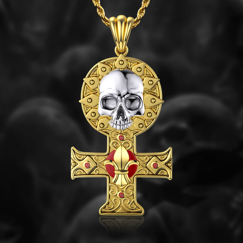 Skull Cross Redemption Stainless Steel Pendant