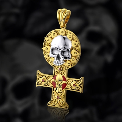 Skull Cross Redemption Stainless Steel Pendant