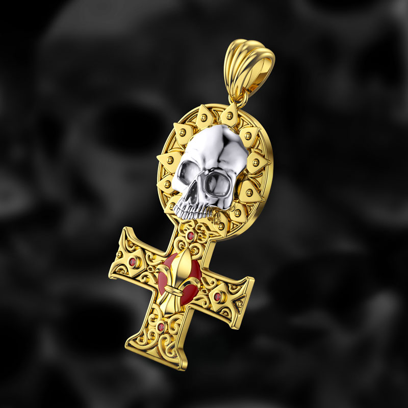 Skull Cross Redemption Stainless Steel Pendant