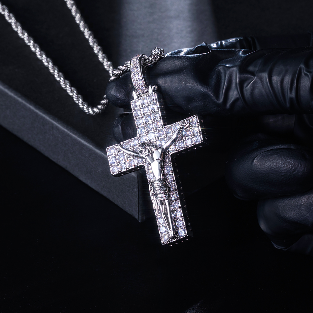 Iced Out Jesus Cross Pendant